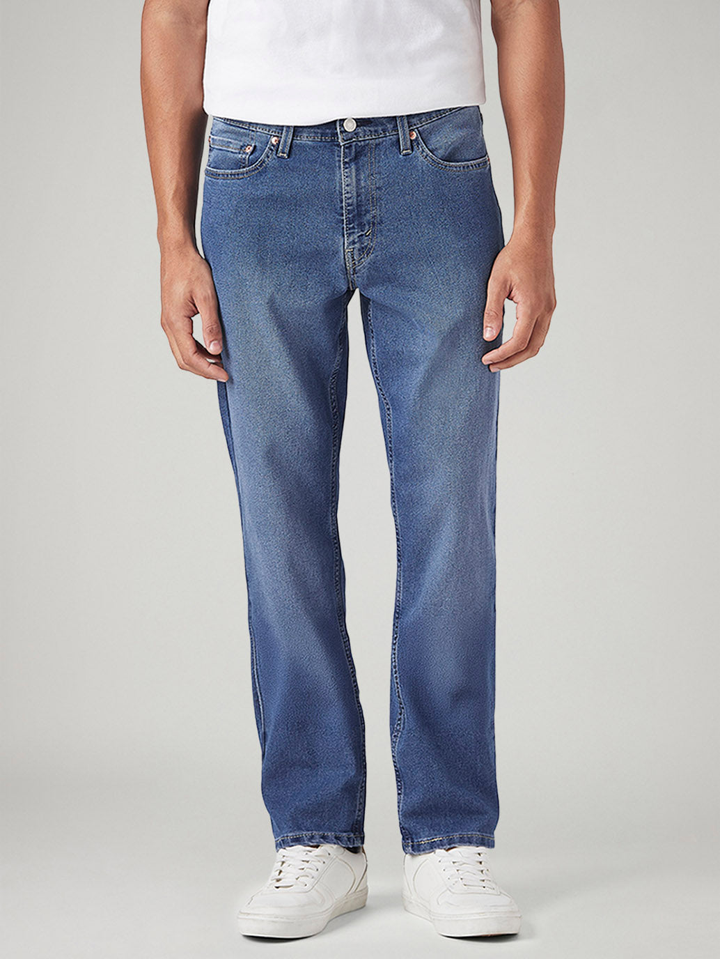 Men's 541 Blue Athletic Tapered Fit Mid Rise Jeans - Front View