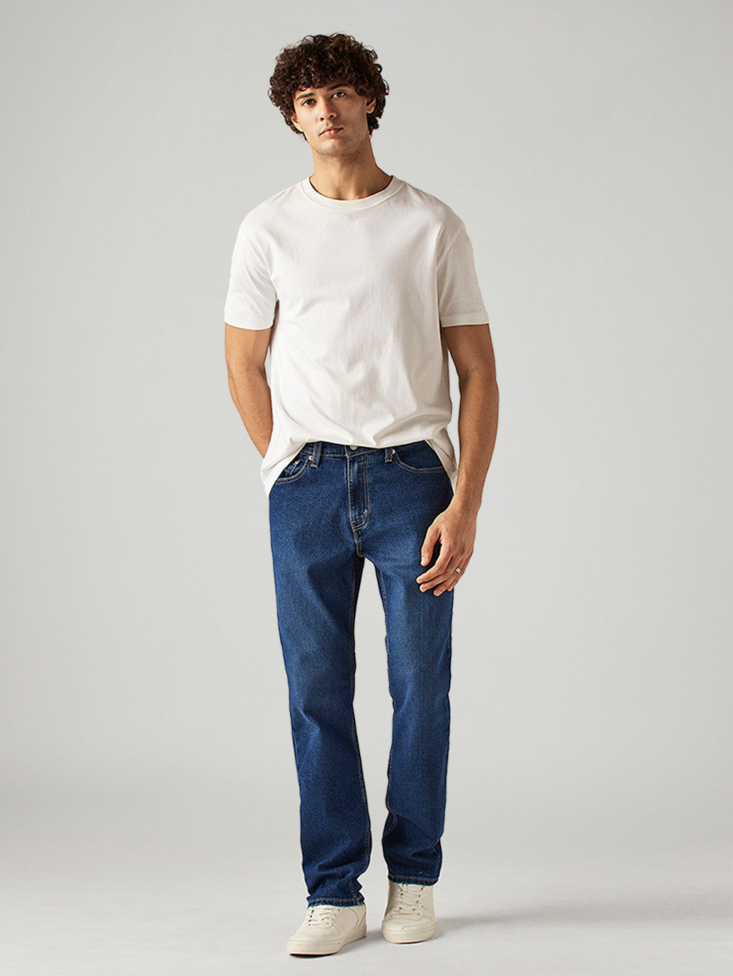 Men's 541 Blue Athletic Tapered Fit Mid Rise Jeans - Styleshot View