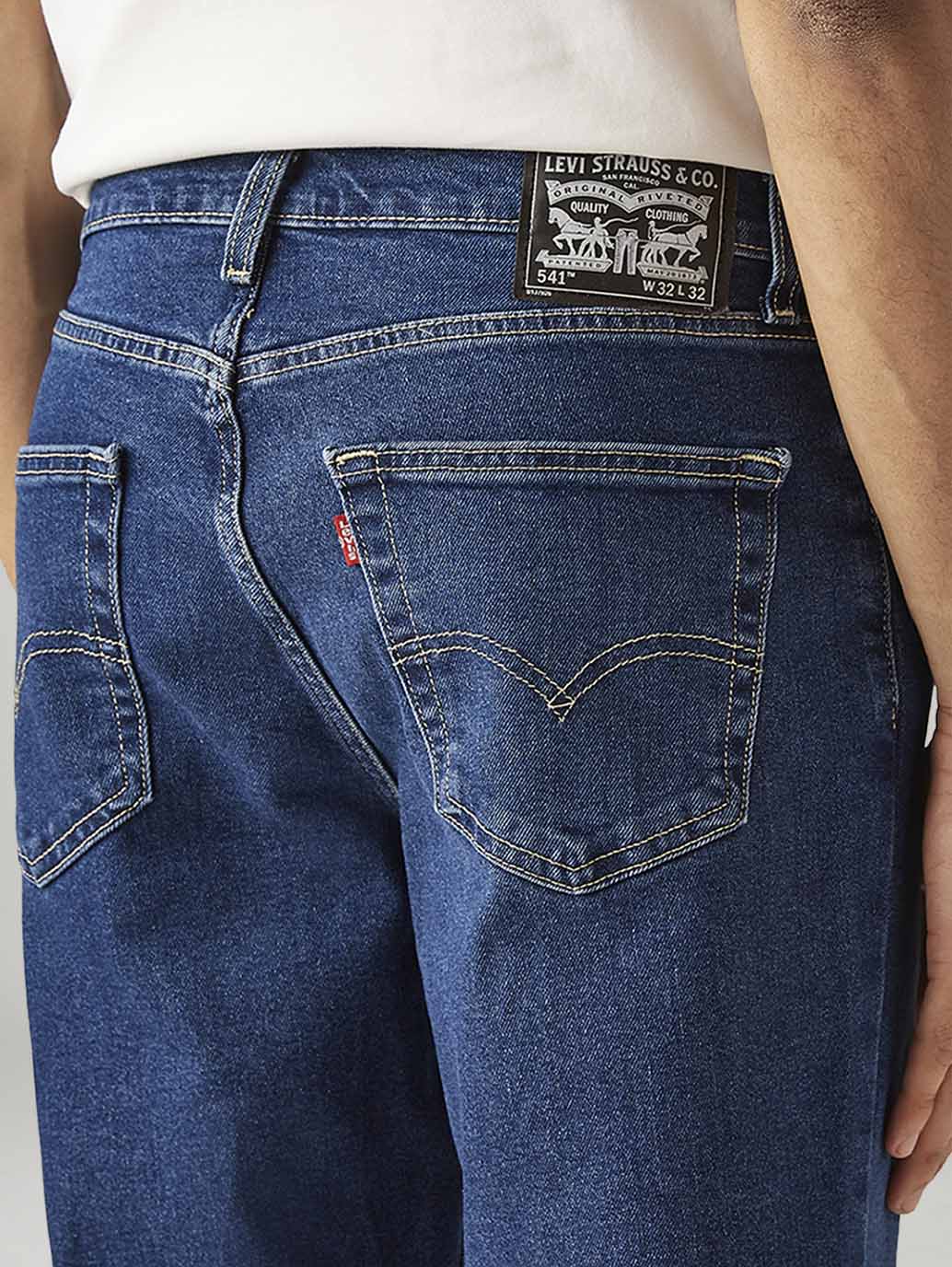 Men's 541 Blue Athletic Tapered Fit Mid Rise Jeans - Detail View