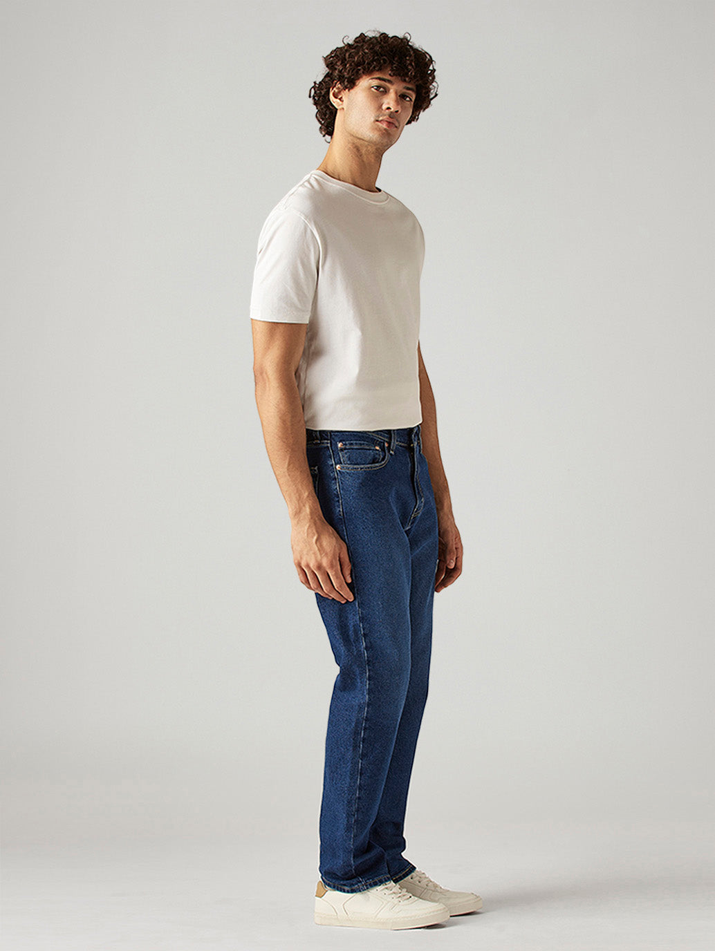 Men's 541 Blue Athletic Tapered Fit Mid Rise Jeans - Side View