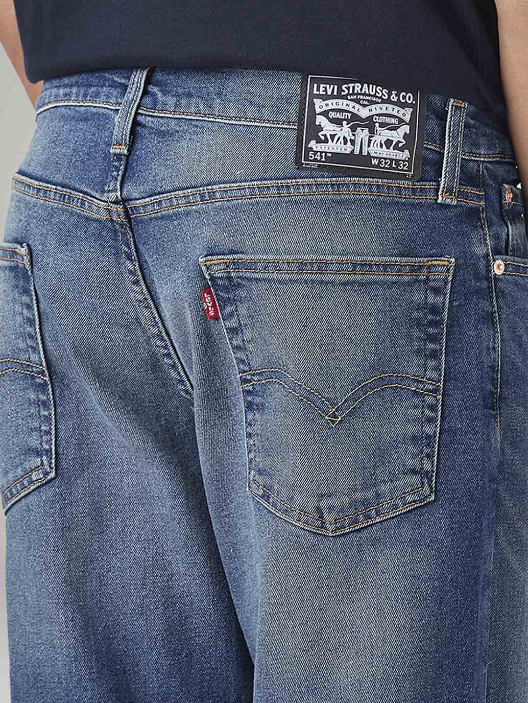 Men's 541 Blue Athletic Tapered Fit Mid Rise Tinted Jeans - 20 View