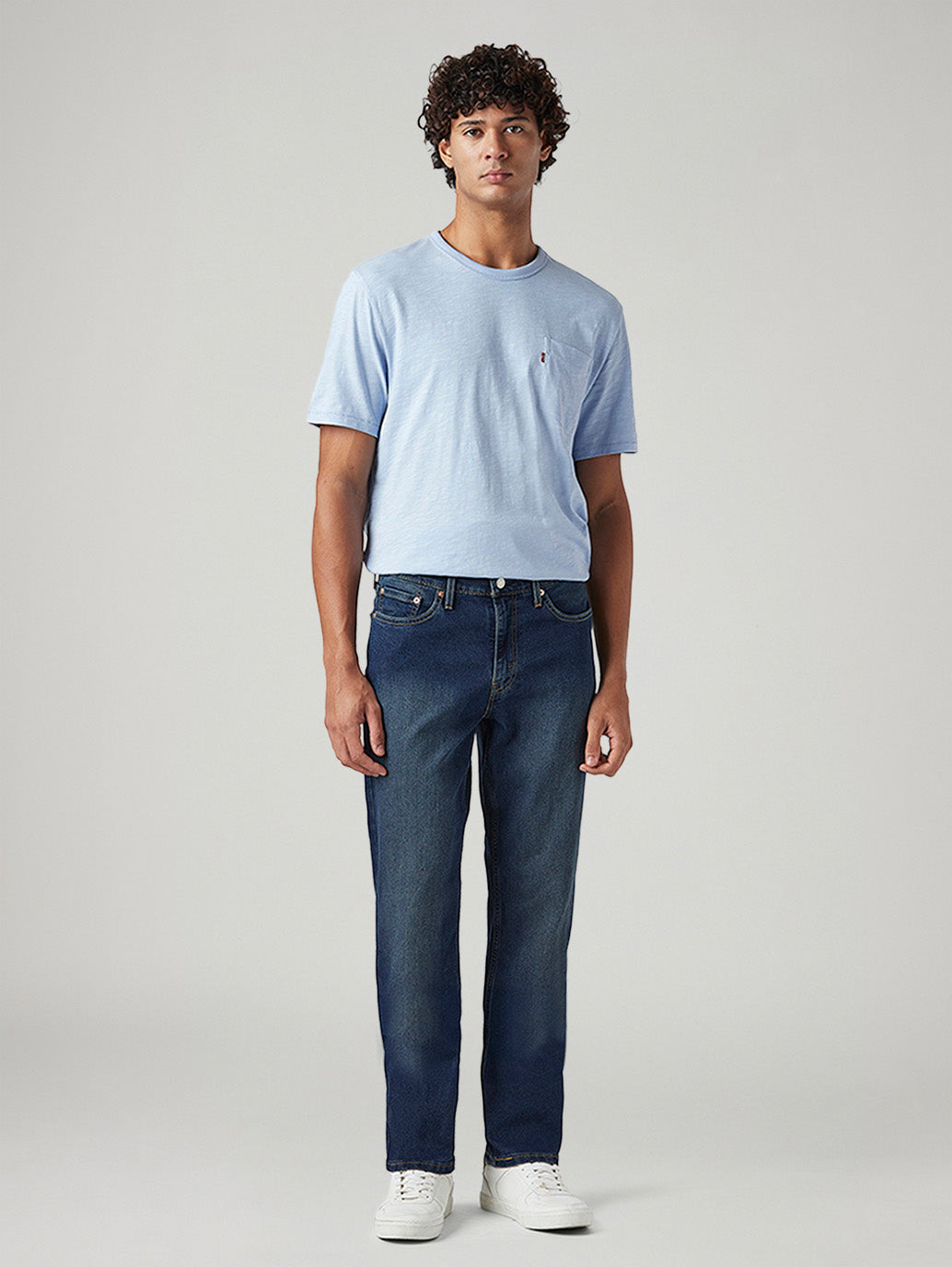 Men's 541 Dark Blue Athletic Tapered Fit Mid Rise Tinted Jeans - Front View