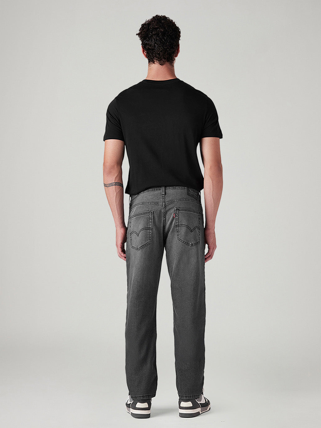 Men's 541 Charcoal Grey Athletic Tapered Fit Mid Rise Jeans - Back View