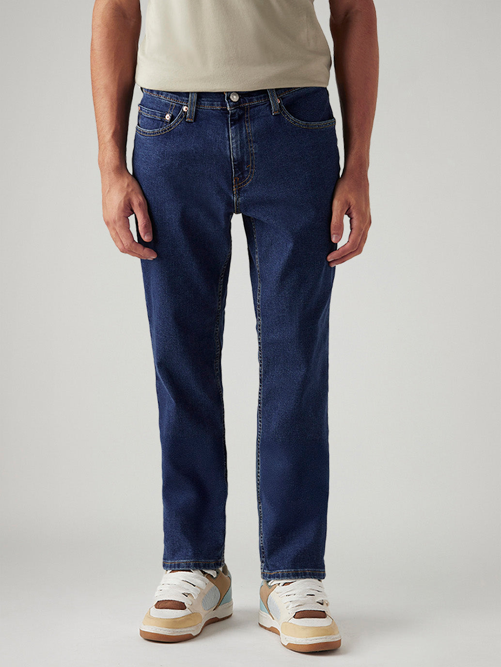 Men's 541 Med Indigo Athletic Tapered Fit Mid Rise Jeans - Front View