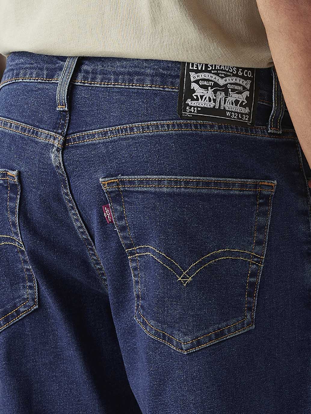 Men's 541 Med Indigo Athletic Tapered Fit Mid Rise Jeans - Detail View