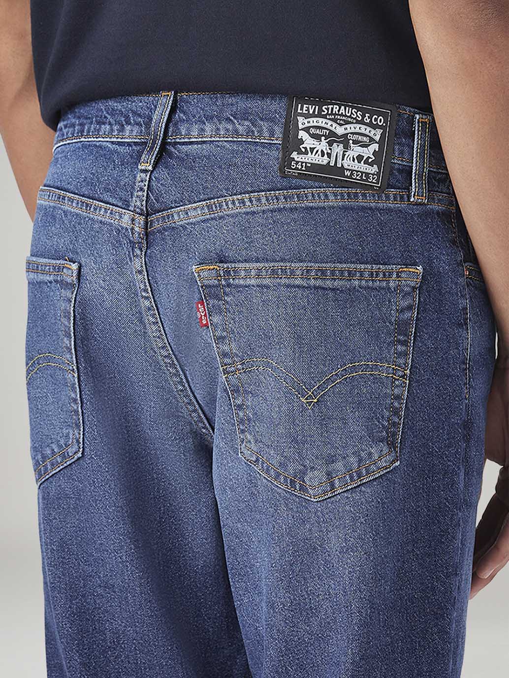 Men's 541 Blue Athletic Tapered Fit Mid Rise Jeans - 20 View
