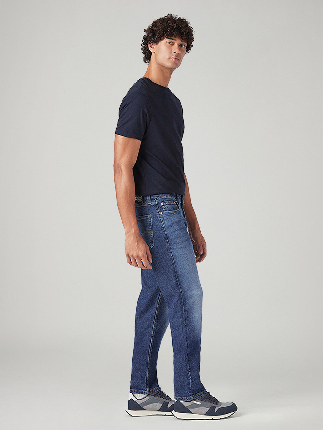 Men's 541 Blue Athletic Tapered Fit Mid Rise Jeans - Side View