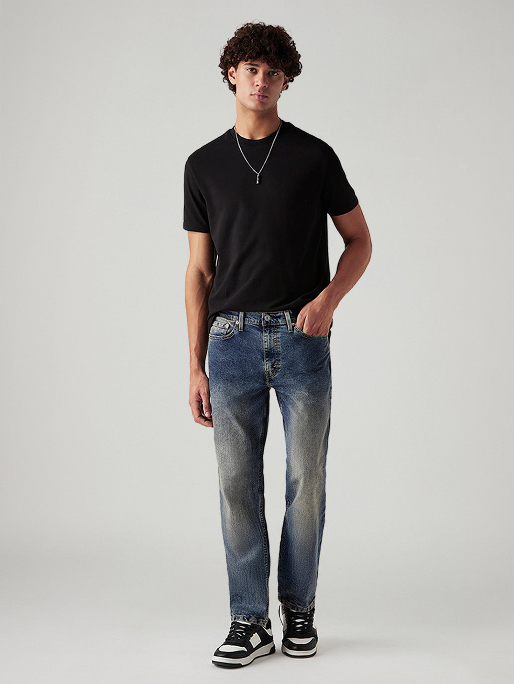 Men's Tinted 541 Blue Athletic Tapered Fit Mid Rise Jeans - Styleshot View