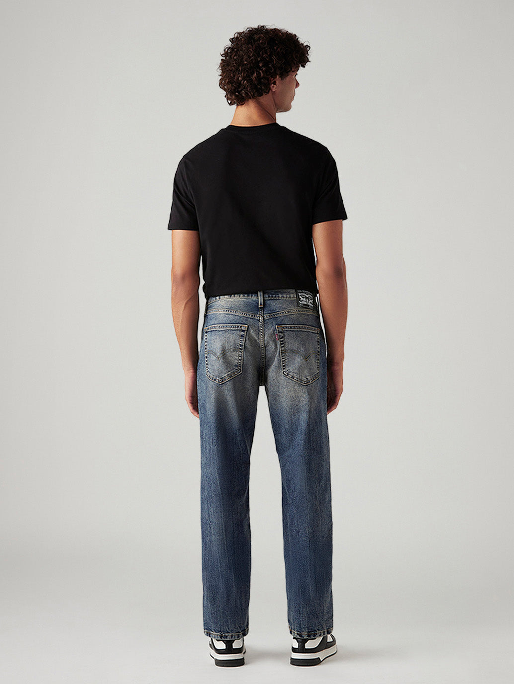 Men's Tinted 541 Blue Athletic Tapered Fit Mid Rise Jeans - Back View