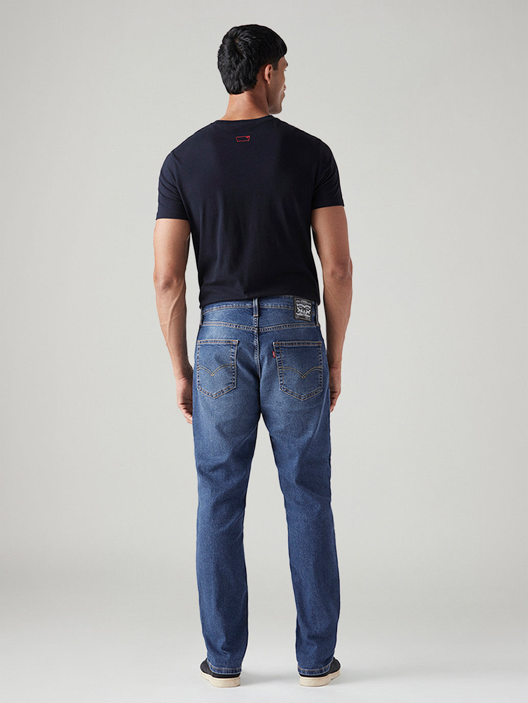 Men's 541 Med Indigo Athletic Tapered Fit Mid Rise Jeans - Back View