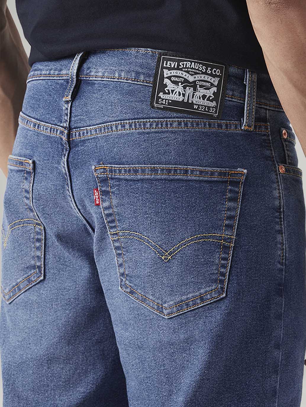 Men's 541 Med Indigo Athletic Tapered Fit Mid Rise Jeans - Detail View