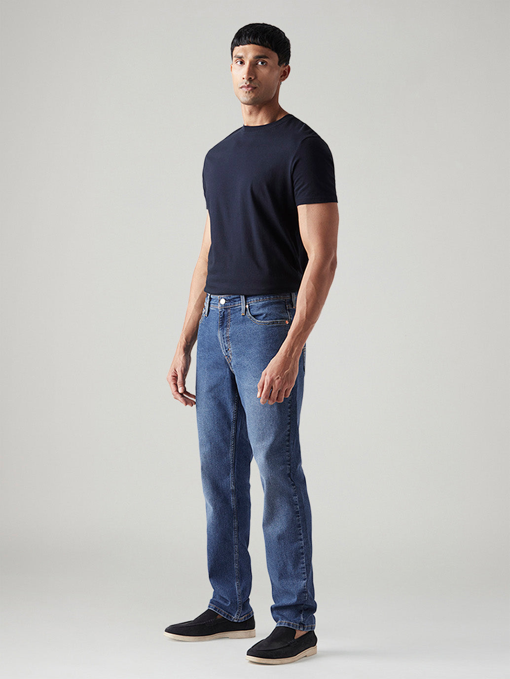 Men's 541 Med Indigo Athletic Tapered Fit Mid Rise Jeans - Side View