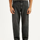 Men's 568 Black Loose Fit Mid Rise Jeans - Front View