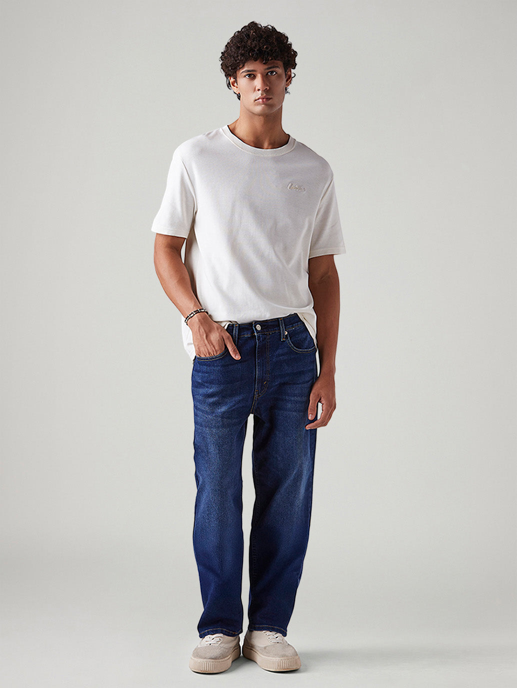 Men's 568 Dark Blue Loose Fit Mid Rise Jeans