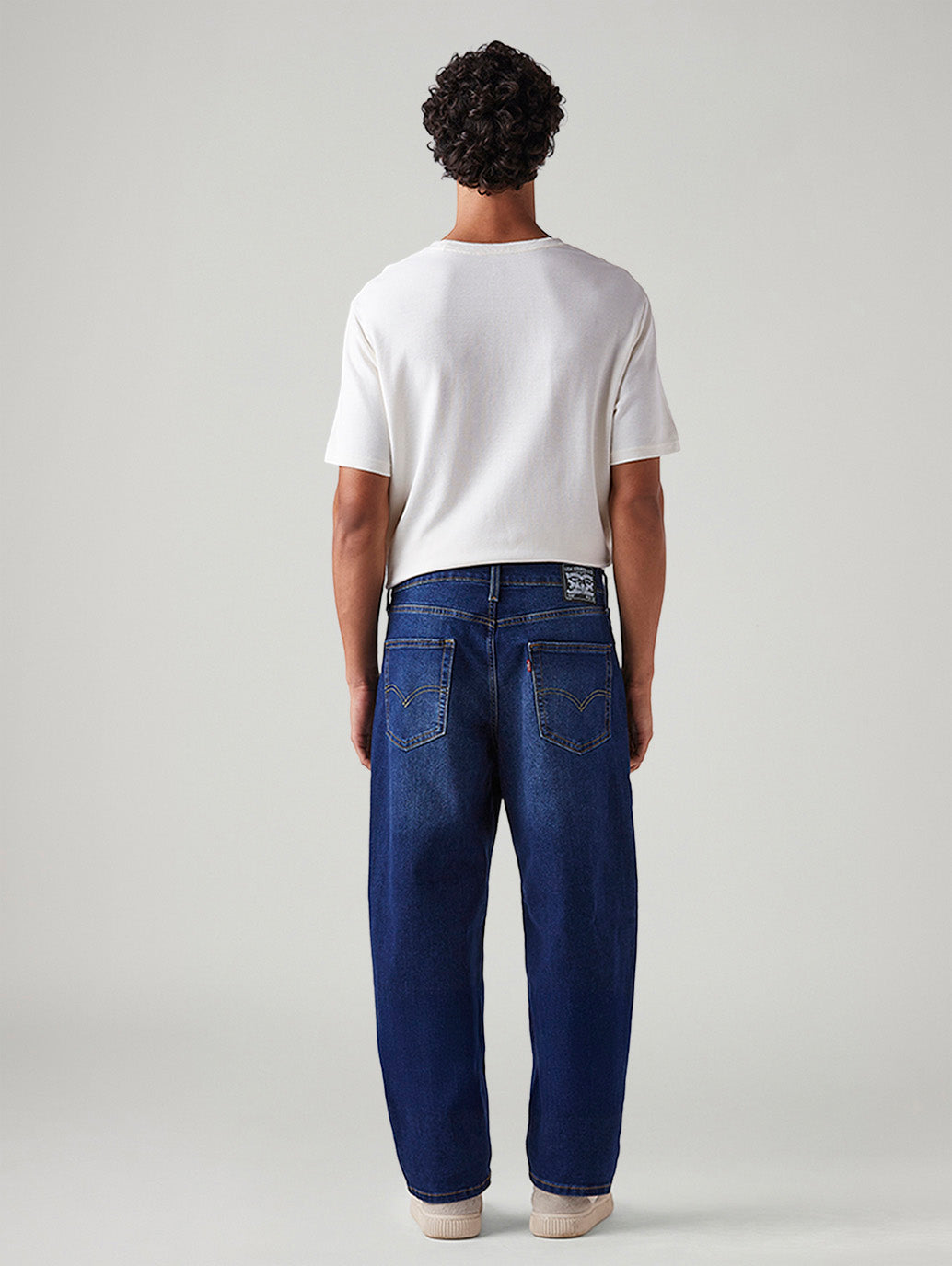 Men's 568 Dark Blue Loose Fit Mid Rise Jeans - Back View