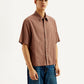 Men's Gingham Print Loose Fit Shirt - Side View