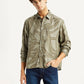 Men's Abstract Taupe Spread Collar Shirt - Styleshot View