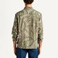 Men's Abstract Taupe Spread Collar Shirt - Back View