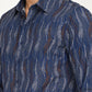Men's Abstract Navy Slim Fit Shirt - deatil View