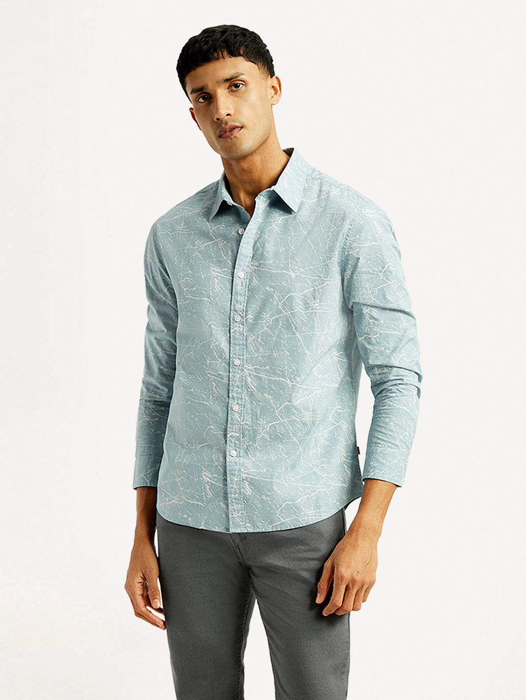 Men's Abstract Print Slim Fit Shirt