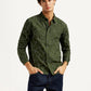 Men's Abstract Olive Slim Fit Shirt - Styleshot View