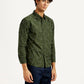 Men's Abstract Olive Slim Fit Shirt - Side View