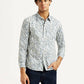 Men's Printed White Slim Fit Shirt - Styleshot View