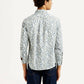 Men's Printed White Slim Fit Shirt - Back View