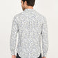 Men's Printed White Slim Fit Shirt - back View