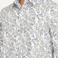 Men's Printed White Slim Fit Shirt - deatil View