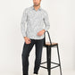 Men's Printed White Slim Fit Shirt - 6 View