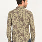 Men's Printed Khaki Slim Fit Shirt - back View