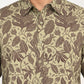 Men's Printed Khaki Slim Fit Shirt - deatil View