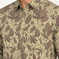 Men's Printed Khaki Slim Fit Shirt - deatil View