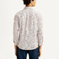 Men's Printed Off White Slim Fit Shirt - Back View
