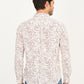 Men's Printed Off White Slim Fit Shirt - back View