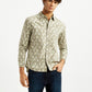 Men's Geometric Beige Slim Fit Shirt - Styleshot View