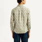Men's Geometric Beige Slim Fit Shirt - Back View
