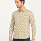 Men's Geometric Beige Slim Fit Shirt - side View