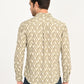 Men's Geometric Beige Slim Fit Shirt - back View
