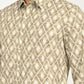 Men's Geometric Beige Slim Fit Shirt - deatil View