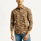 Men's Floral Print Slim Fit Shirt - Front View