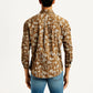 Men's Floral Print Slim Fit Shirt - Back View