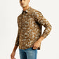 Men's Floral Print Slim Fit Shirt - Side View