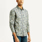 Men's Floral Print Slim Fit Shirt - Side View