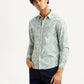 Men's Abstract Light Green Slim Fit Shirt - Styleshot View