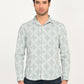 Men's Abstract Light Green Slim Fit Shirt - frount View
