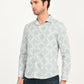 Men's Abstract Light Green Slim Fit Shirt - side View