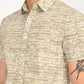 Men's Abstract Beige Slim Fit Shirt - deatil View
