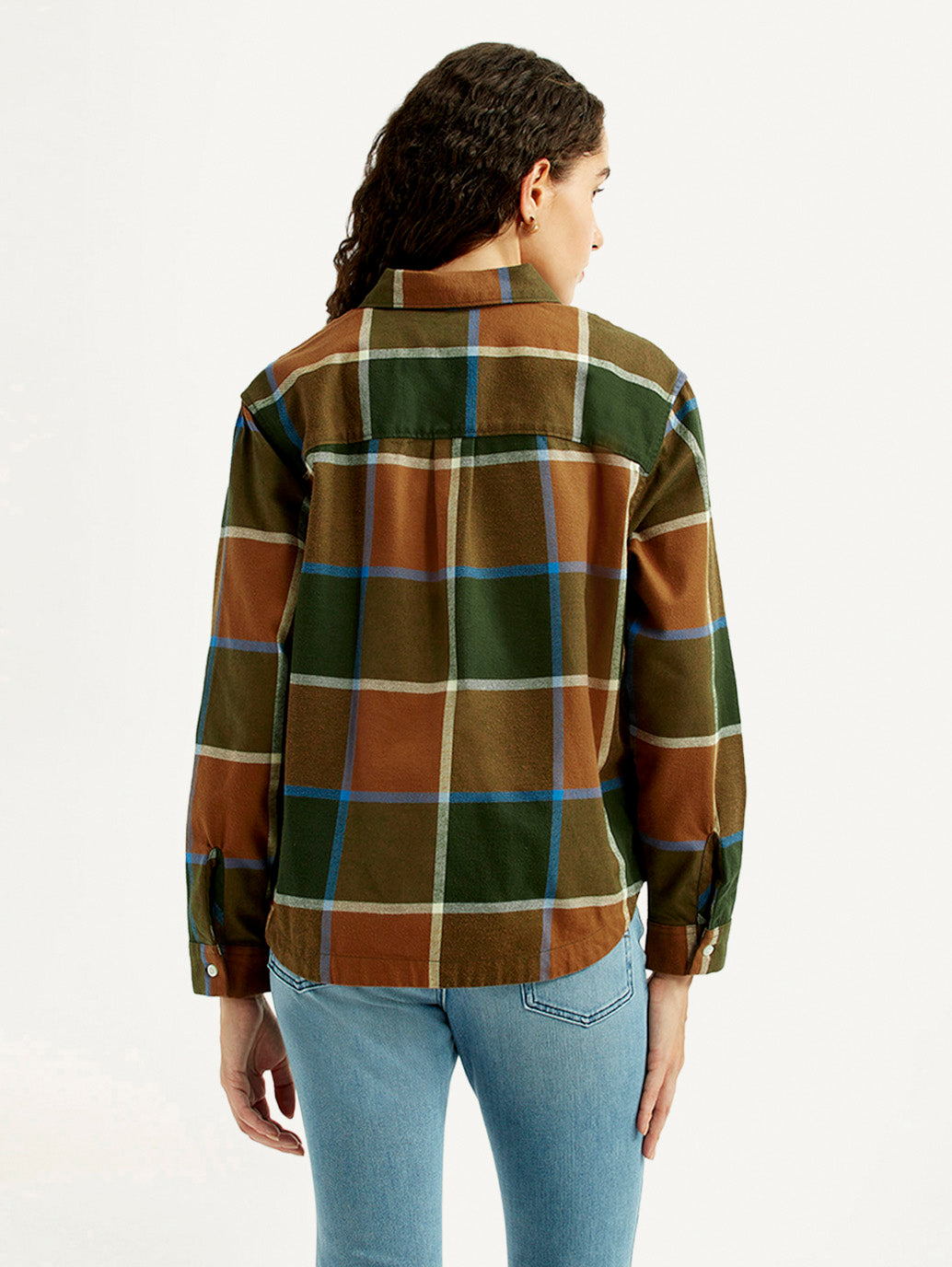 Women's Multi Color Checkered Shirt - Back View